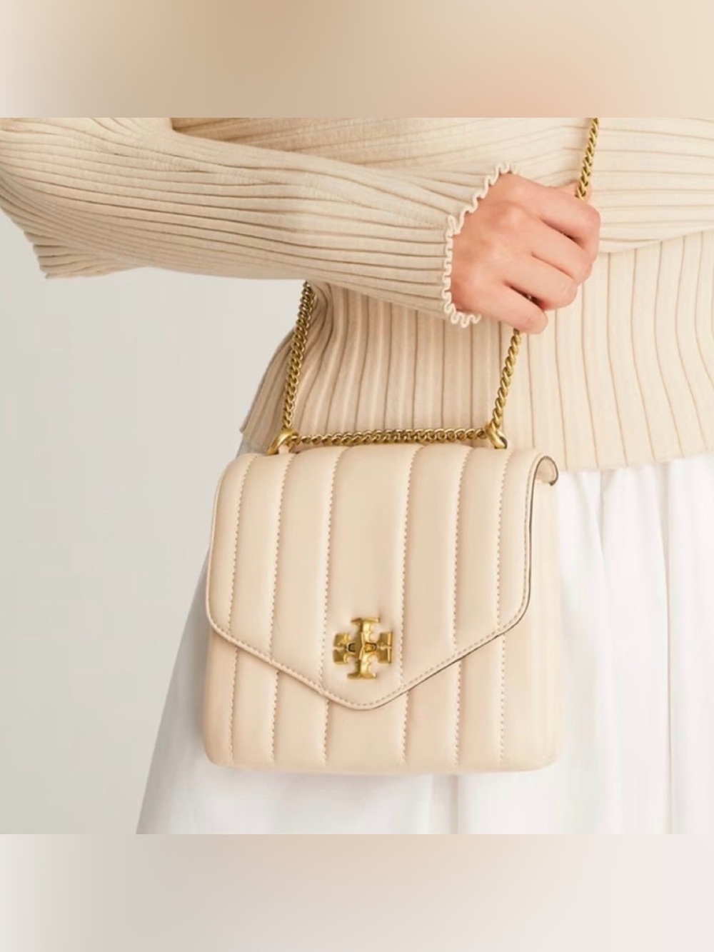 NWOT Kira Quilted Lambskin Square Crossbody Bag